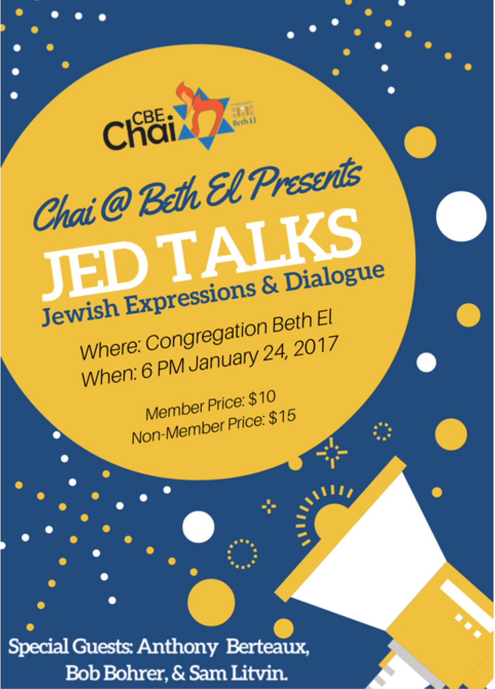 JED Talks with Sam Litvin at Beth El Synagogue